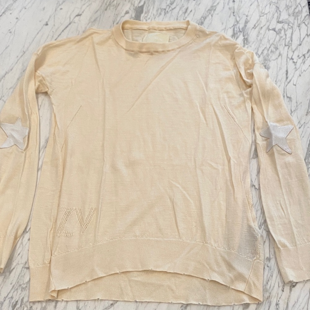 Zadig & Voltaire Cream Sweater with Silver Star Details
